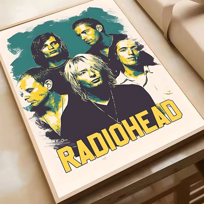 Vintage Radiohead Poster Wall Art Retro Rock Band HD Print For Home Bar Decor 11
