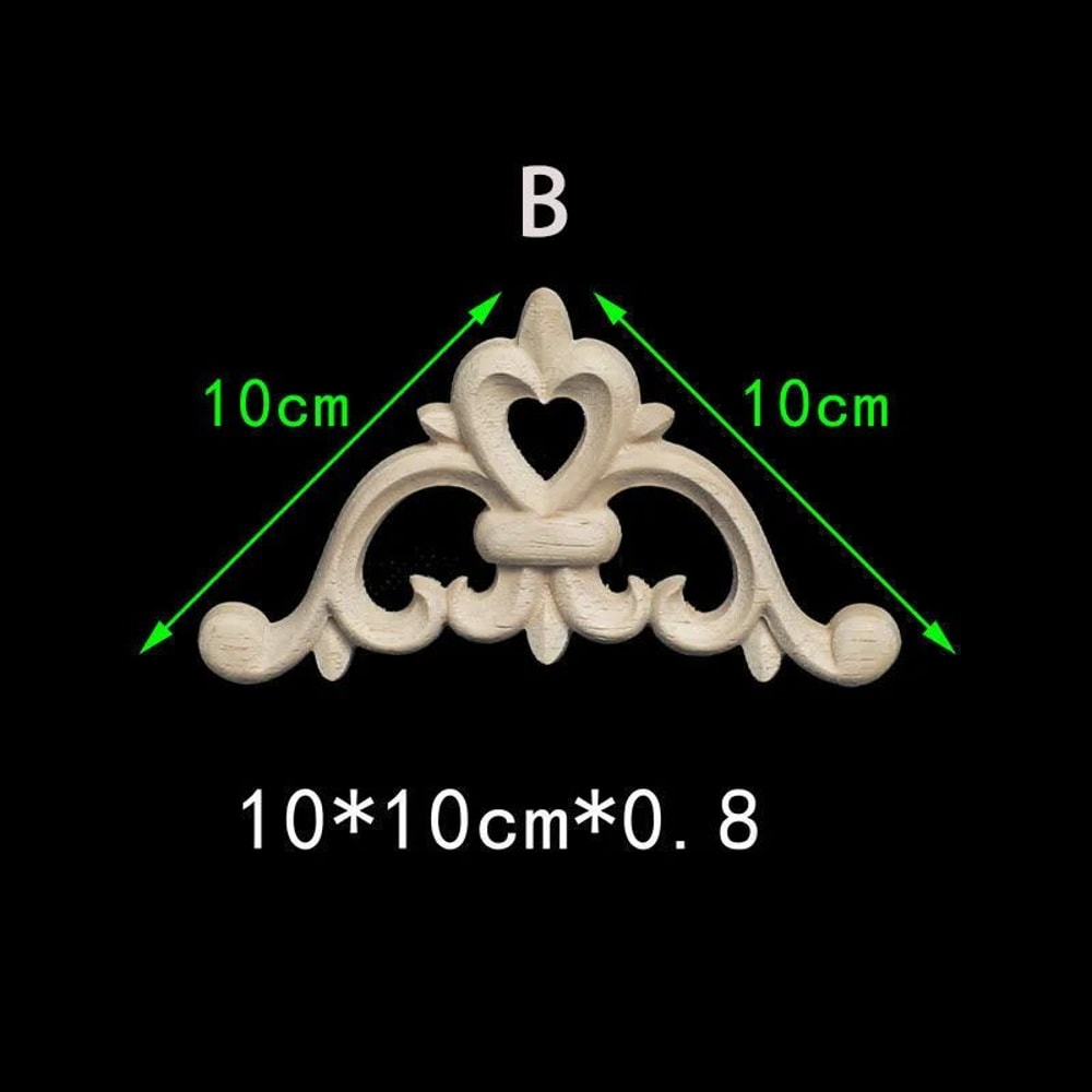 Unpainted Floral Wood Carved Corner Appliques Decorative Onlay Trim For Furniture Home Decor 17