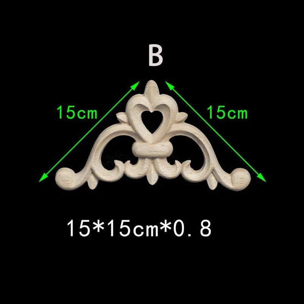 Unpainted Floral Wood Carved Corner Appliques Decorative Onlay Trim For Furniture Home Decor 18