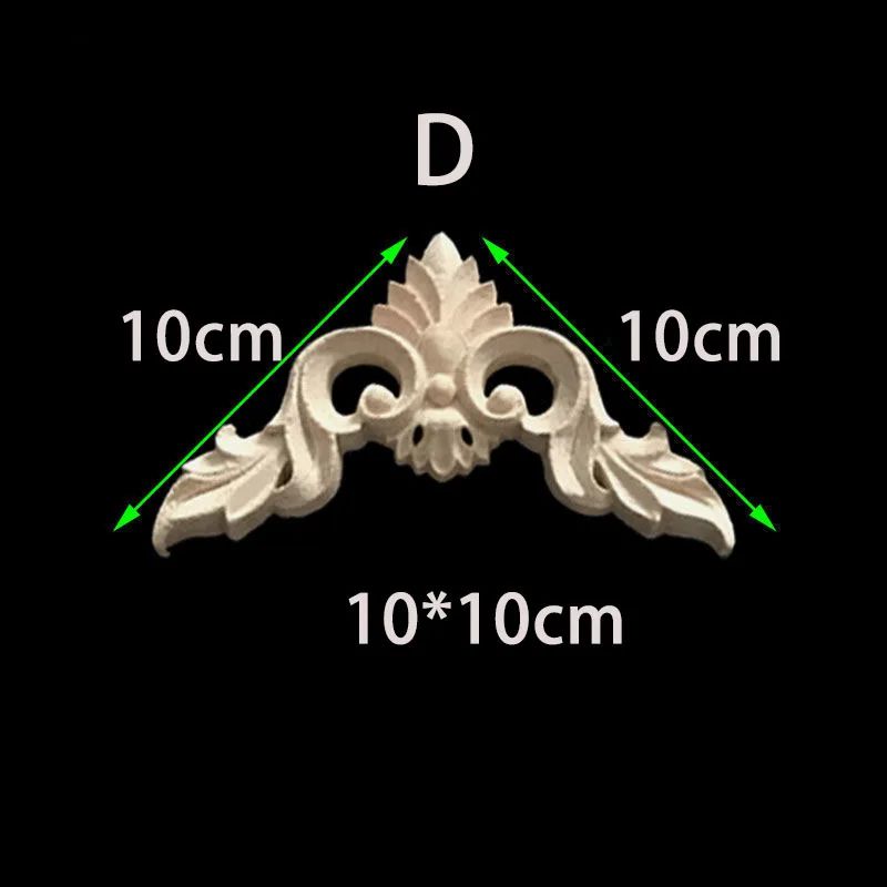 Unpainted Floral Wood Carved Corner Appliques Decorative Onlay Trim For Furniture Home Decor 28