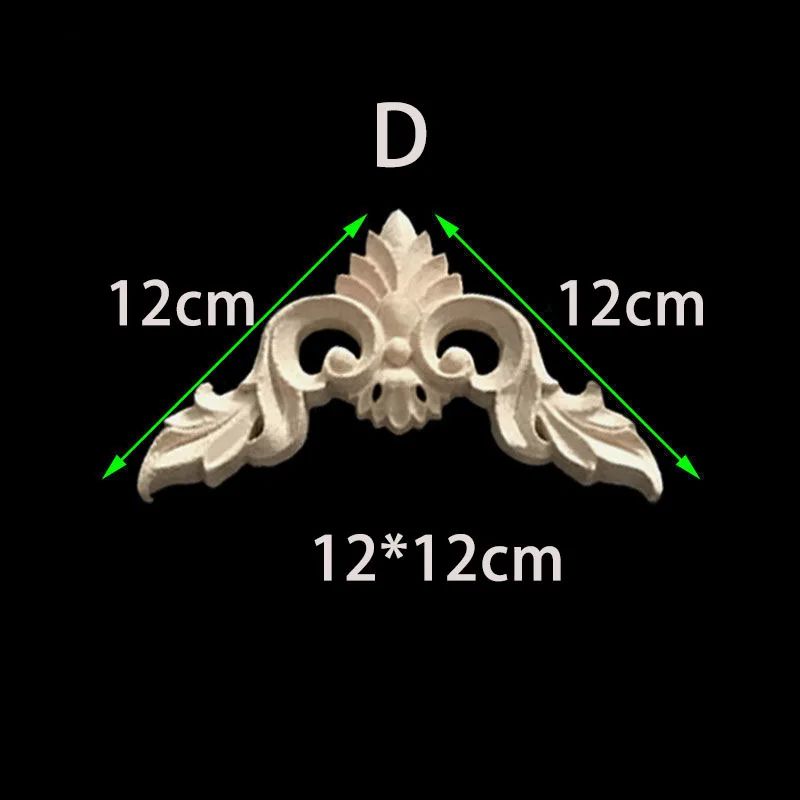 Unpainted Floral Wood Carved Corner Appliques Decorative Onlay Trim For Furniture Home Decor 29