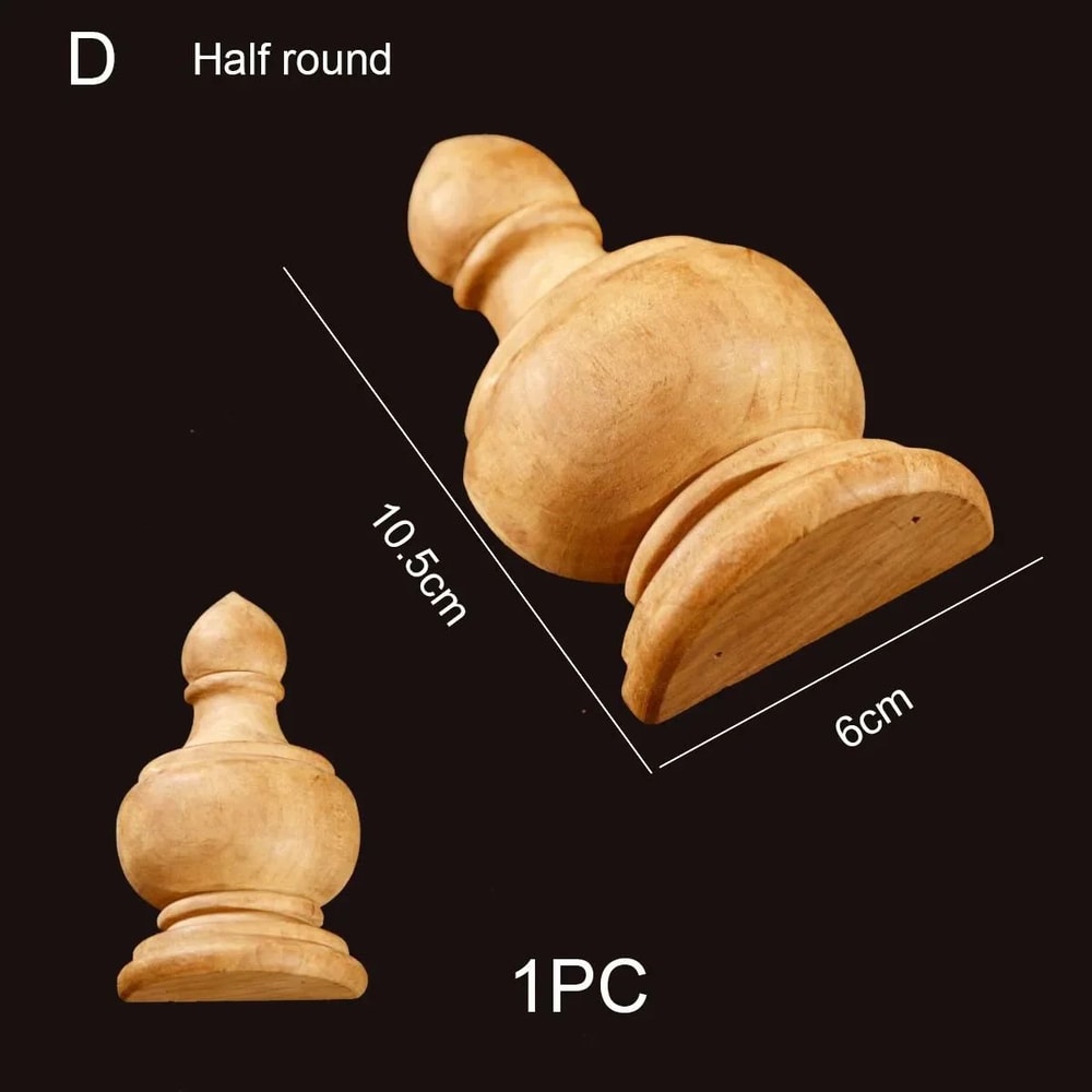 Half Round Roman Wood Column Cap Applique Decorative Carved Furniture Onlay Accent 14