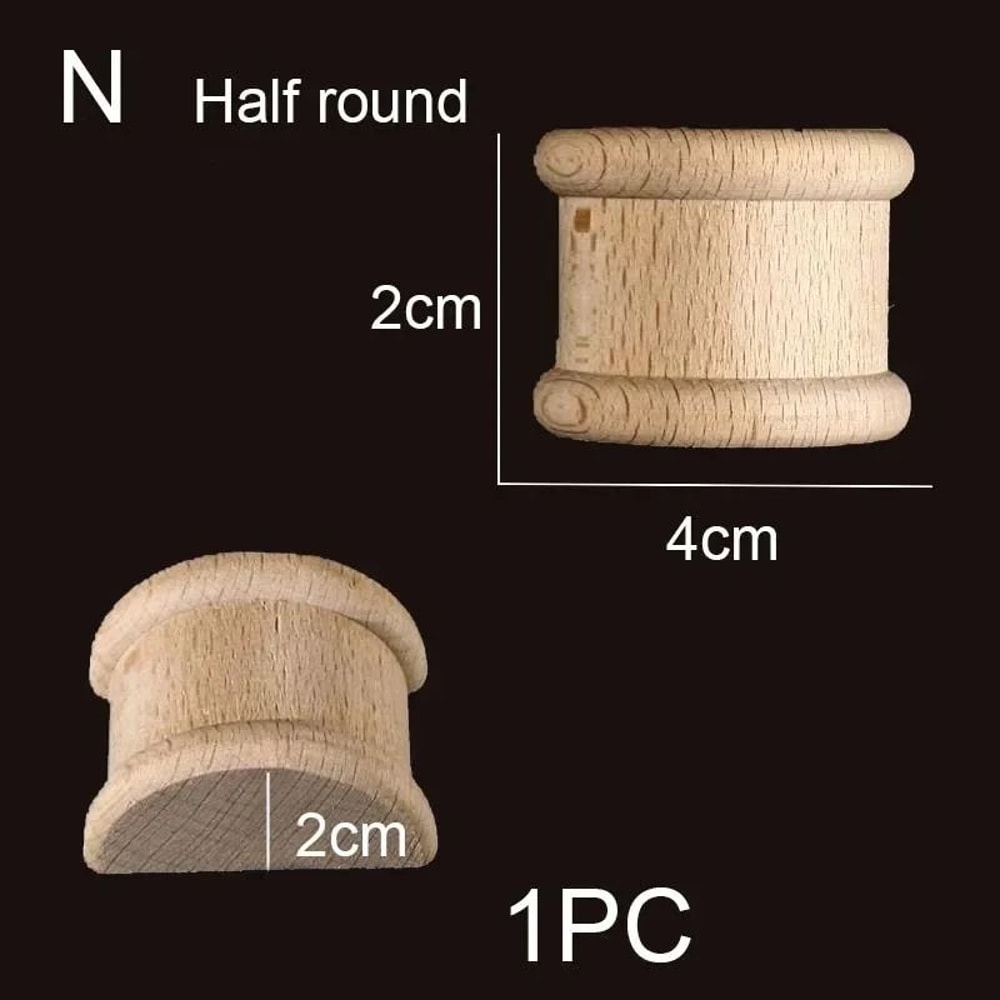 Half Round Roman Wood Column Cap Applique Decorative Carved Furniture Onlay Accent 29