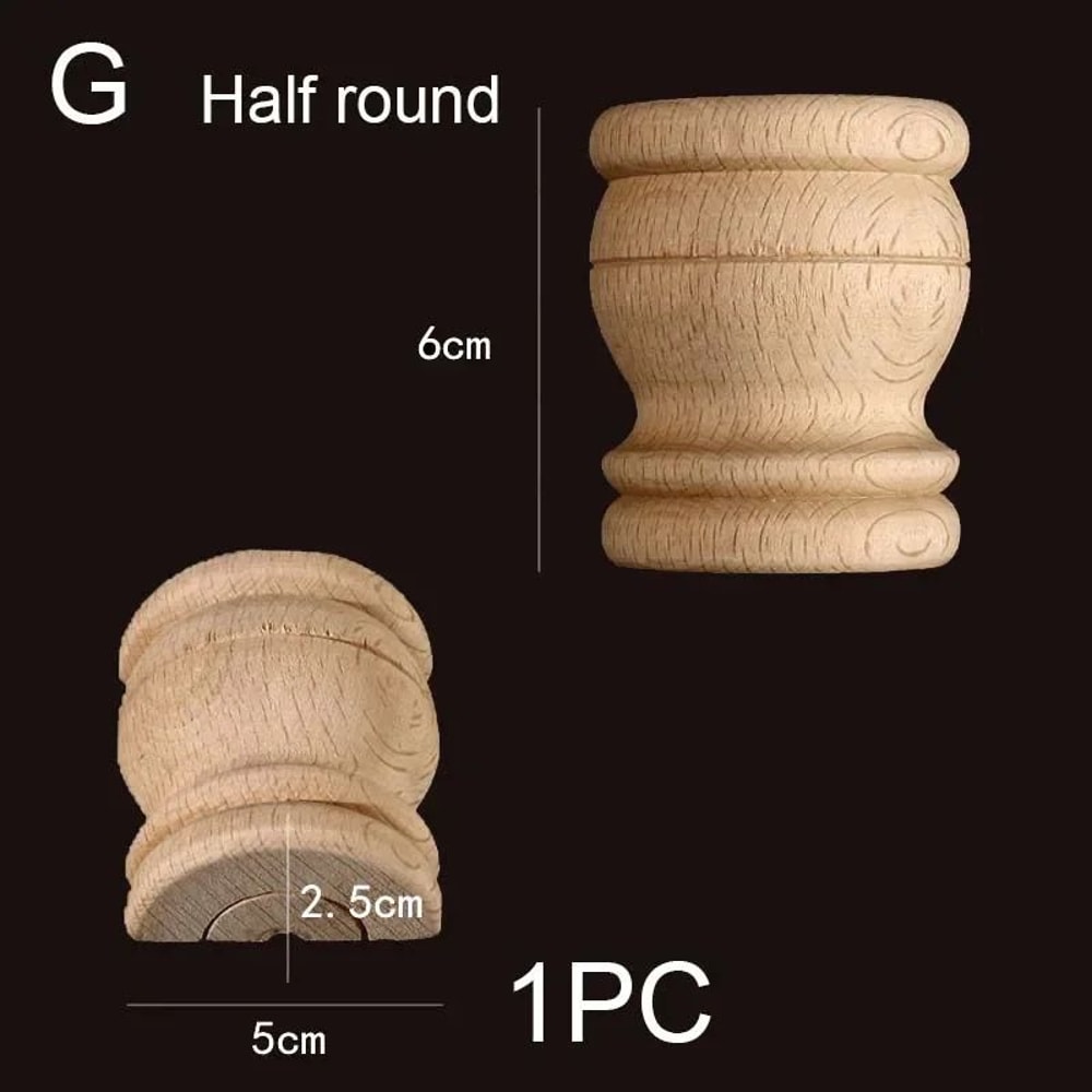 Half Round Roman Wood Column Cap Applique Decorative Carved Furniture Onlay Accent 19