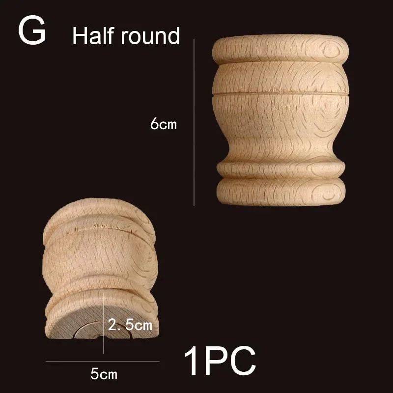 Half Round Roman Wood Column Cap Applique Decorative Carved Furniture Onlay Accent 19