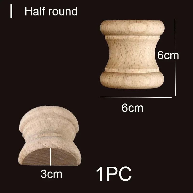 Half Round Roman Wood Column Cap Applique Decorative Carved Furniture Onlay Accent 21