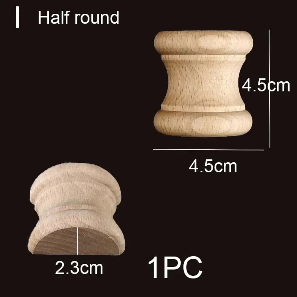 Half Round Roman Wood Column Cap Applique Decorative Carved Furniture Onlay Accent 23