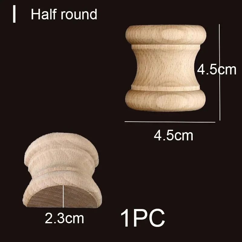 Half Round Roman Wood Column Cap Applique Decorative Carved Furniture Onlay Accent 23
