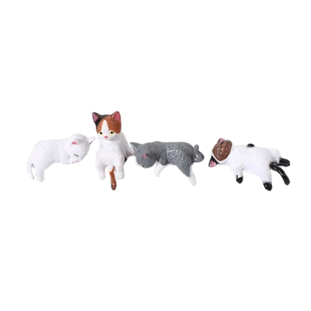 Mini Cute Cat Figurine Set 3D Resin Animal Desk Decor For Shelf Monitor Display 7