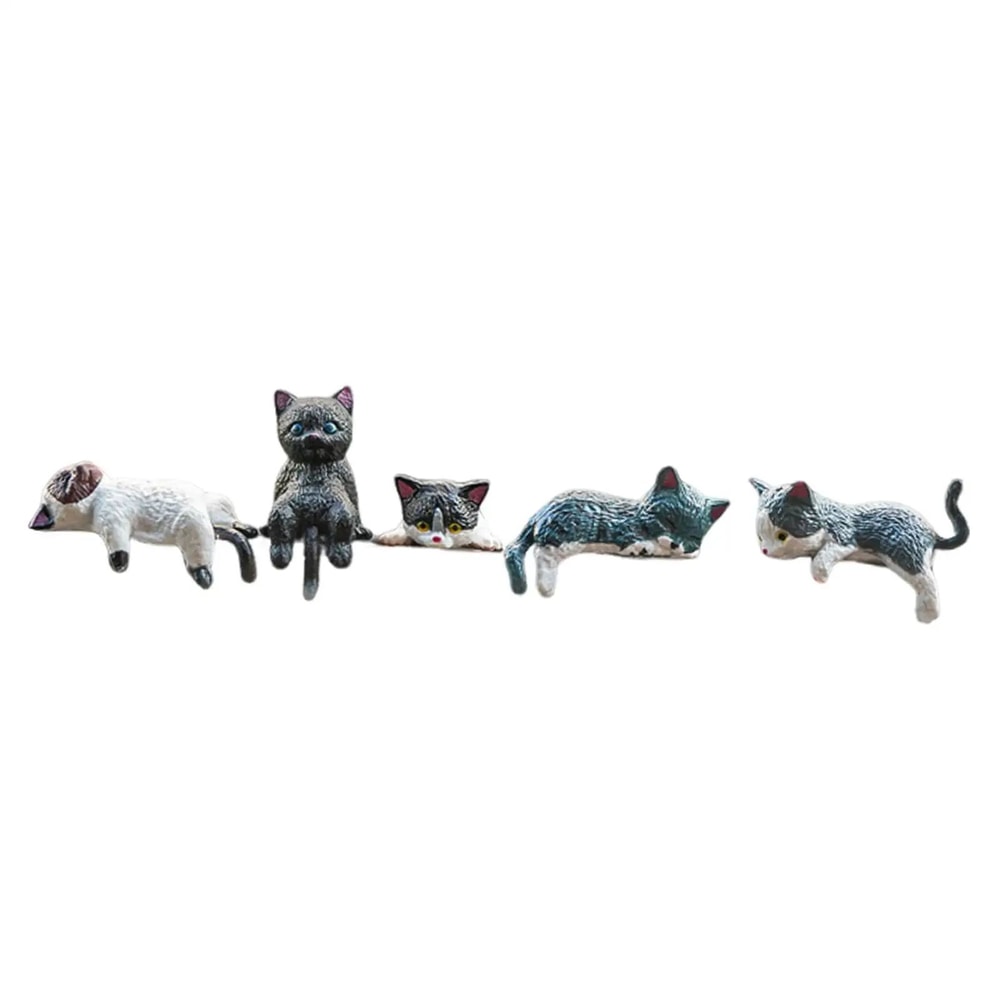 Mini Cute Cat Figurine Set 3D Resin Animal Desk Decor For Shelf Monitor Display 13