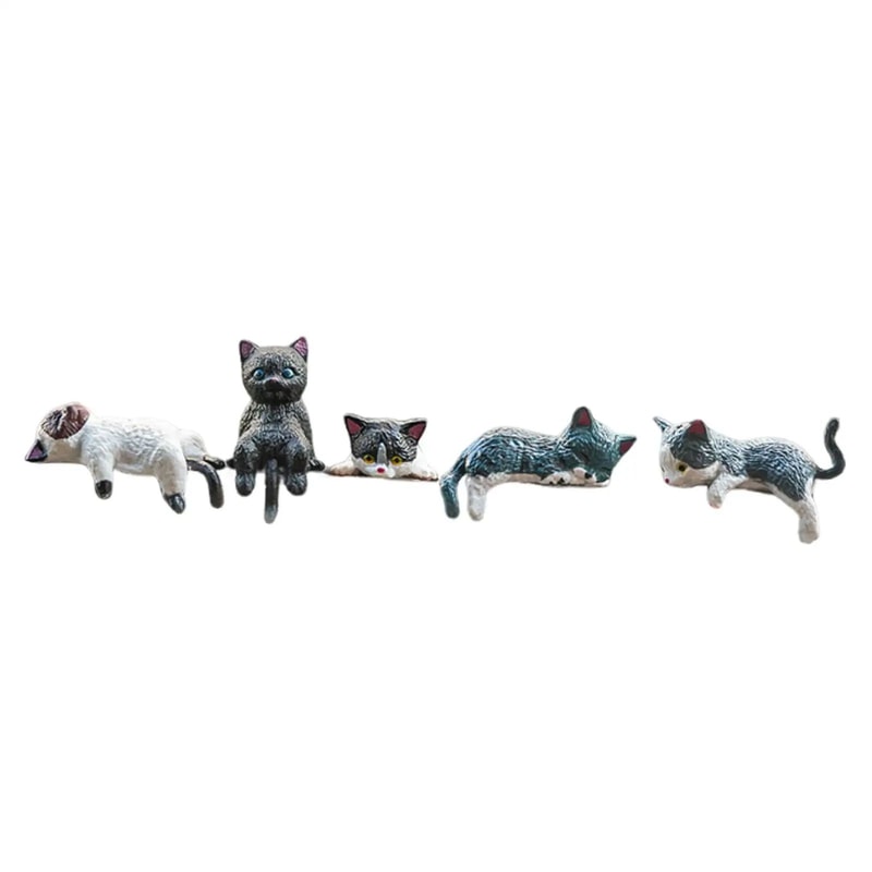 Mini Cute Cat Figurine Set 3D Resin Animal Desk Decor For Shelf Monitor Display 13