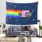 Retro Nyan Cat Pixel Art Tapestry Wall Hanging Kawaii Cartoon Polyester Decor For Living Room Bed 3