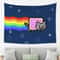 Retro Nyan Cat Pixel Art Tapestry Wall Hanging Kawaii Cartoon Polyester Decor For Living Room Bed 6