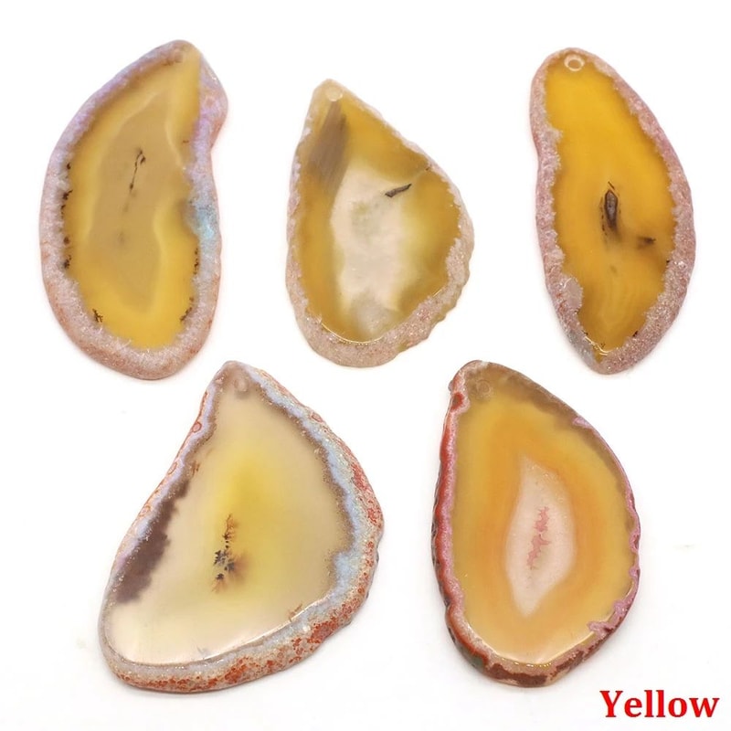 Natural Onyx Agate Geode Slice Pendant Stones Irregular Crystal Slices For Jewelry Healing Home D 9