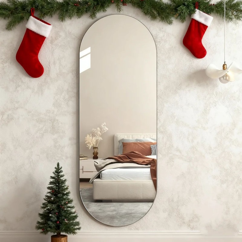 Acrylic Arched FullLength Mirror Wall Sticker SelfAdhesive Lightweight Arch Mirror Panel 0
