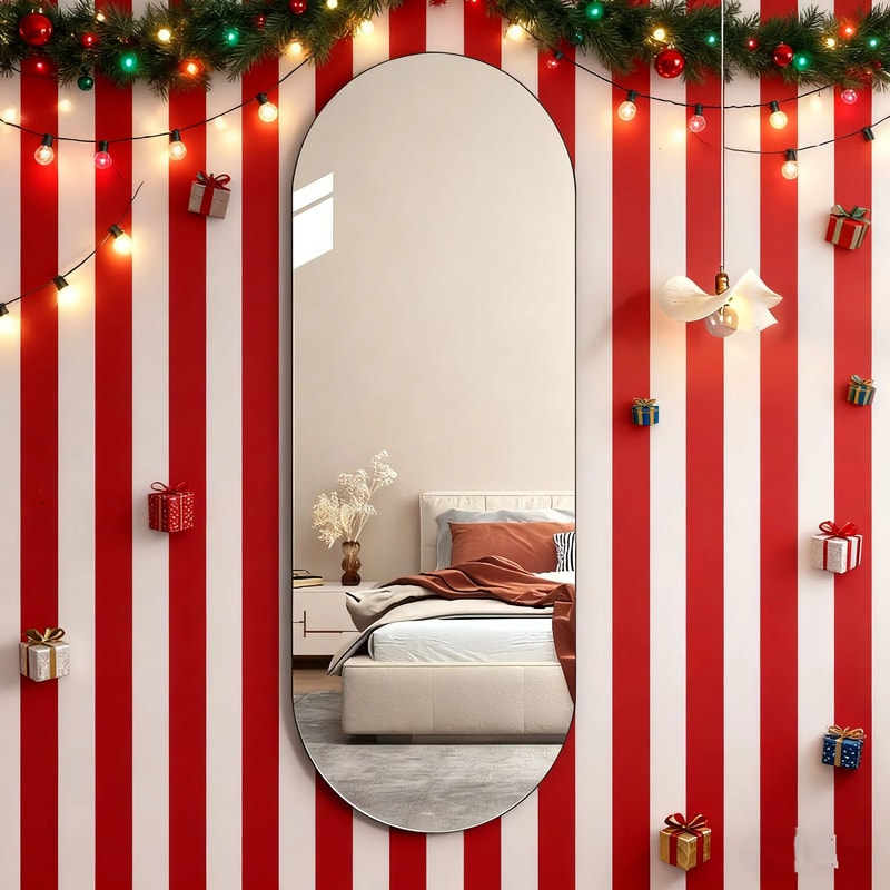 Acrylic Arched FullLength Mirror Wall Sticker SelfAdhesive Lightweight Arch Mirror Panel 4