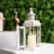 Vintage White Gold Metal Candle Lantern 10in Hanging Decorative Lantern For Indoor Outdoor Event 0