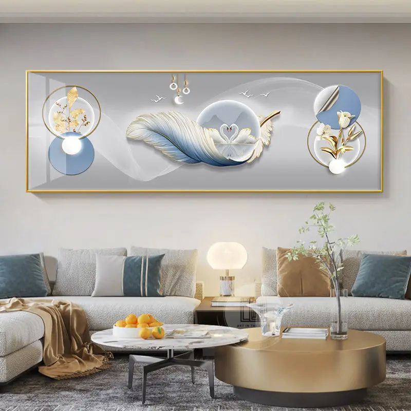 Chinese Golden Deer Canvas Wall Art Feng Shui Mountain Landscape Poster Unframed 9
