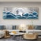 Chinese Golden Deer Canvas Wall Art Feng Shui Mountain Landscape Poster Unframed 24