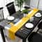 Abstract Geometric Linen Table Runner Modern Grey White Farmhouse Table Decor For Kitchen Dining 2