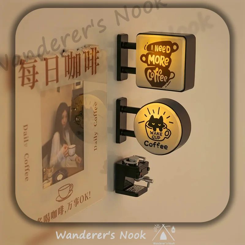 LED Coffee Corner Light Sign Magnet Mini Pegboard Fridge Decor For Cozy Cafe Vibes 5