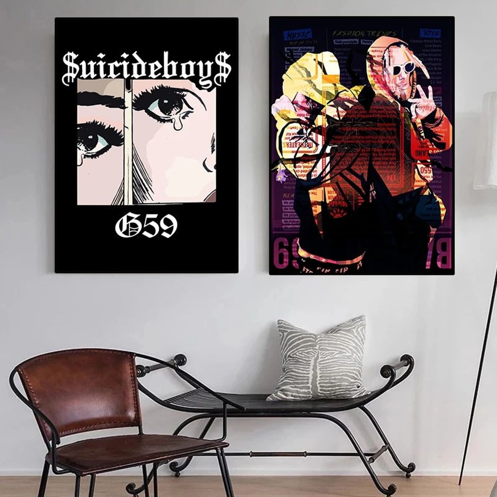 Suicideboys Vintage Canvas Poster Hip Hop Rap Album Wall Art Decor 0