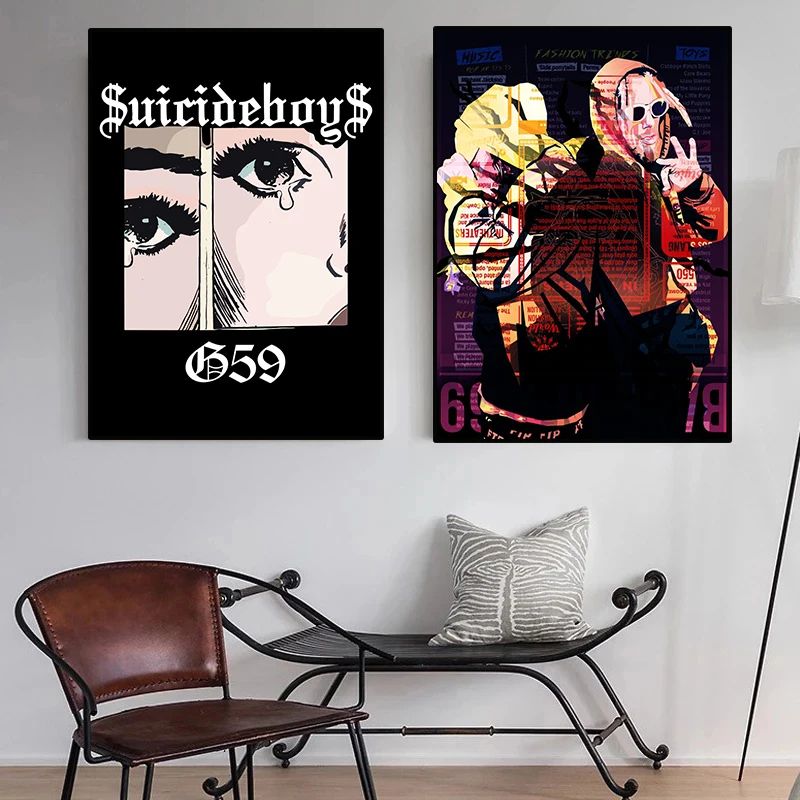 Suicideboys Vintage Canvas Poster Hip Hop Rap Album Wall Art Decor 0