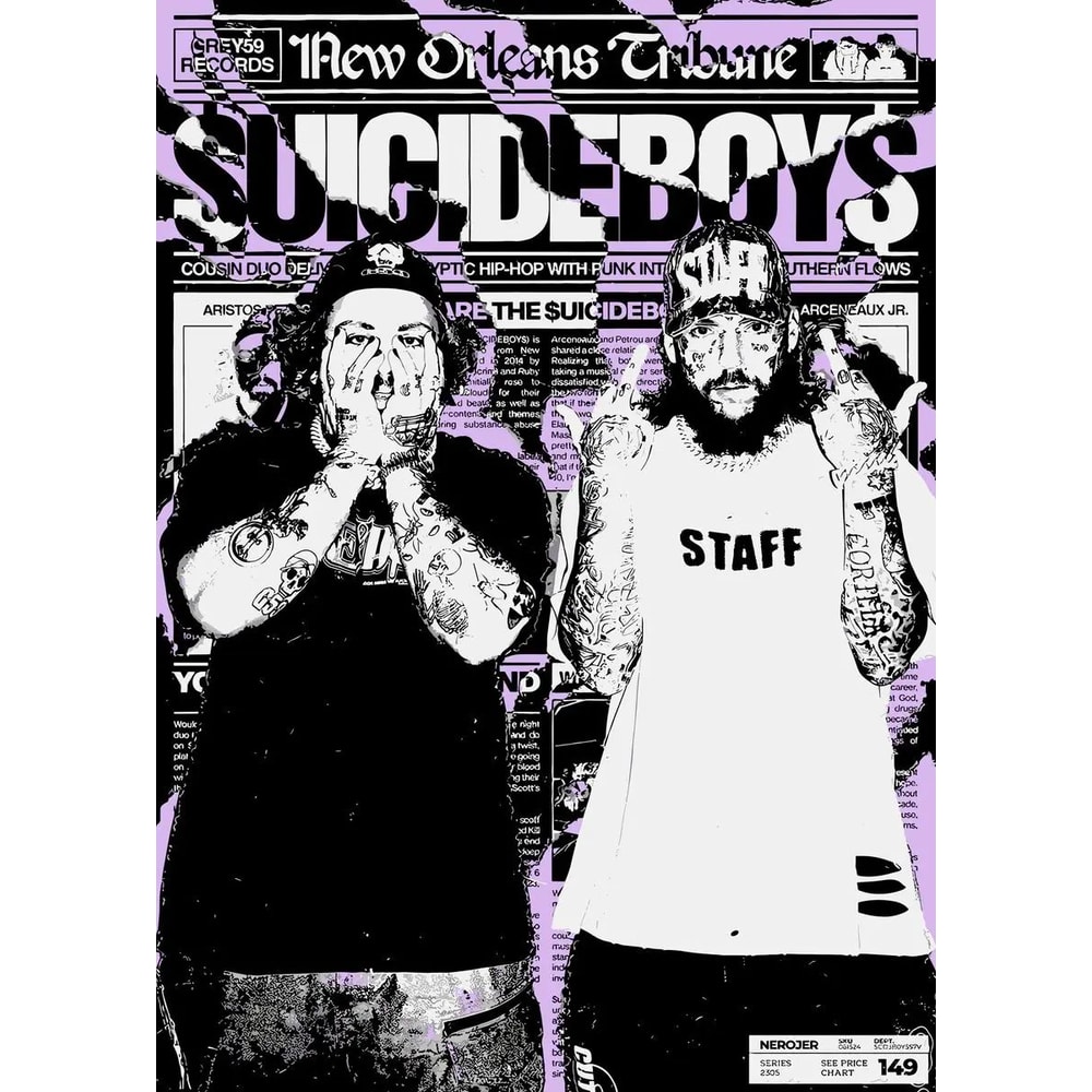 Suicideboys Vintage Canvas Poster Hip Hop Rap Album Wall Art Decor 7