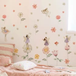 watercolor unicorn fairy wall stickers – rainbow animal decals for kids & nursery room decor