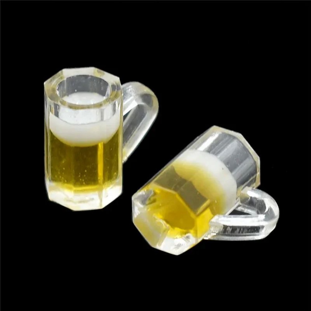 Mini Resin Beer Glass Set 10pcs Dollhouse Miniature Cups For Table Decor 3