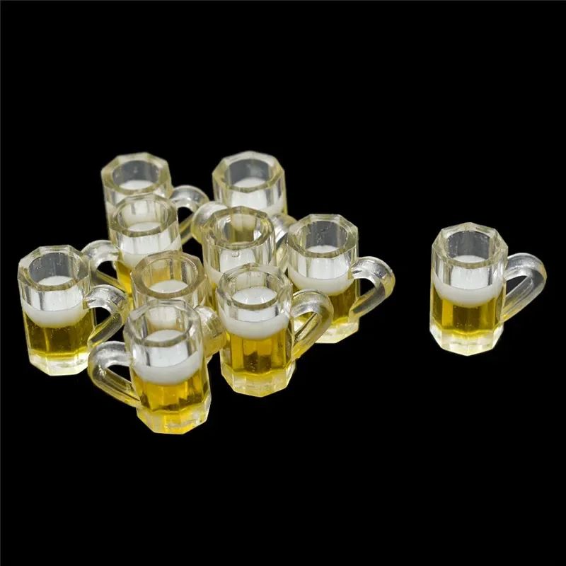 Mini Resin Beer Glass Set 10pcs Dollhouse Miniature Cups For Table Decor 4