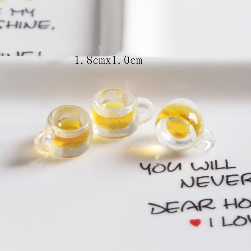 Mini Resin Beer Glass Set 10pcs Dollhouse Miniature Cups For Table Decor 7