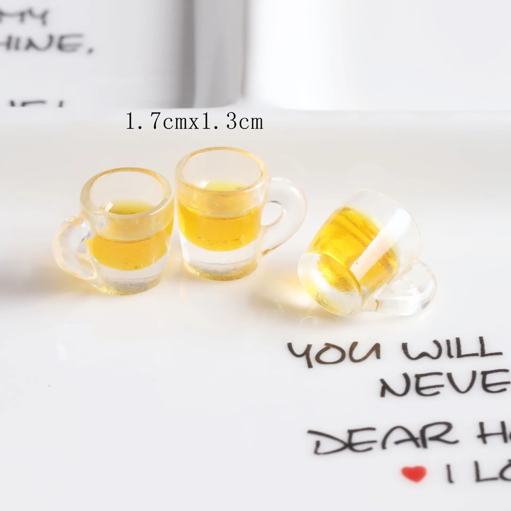 Mini Resin Beer Glass Set 10pcs Dollhouse Miniature Cups For Table Decor 9