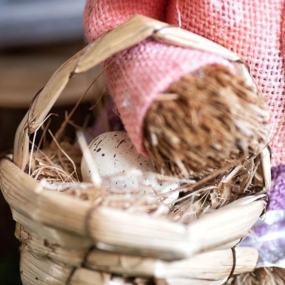 Straw Woven Easter Bunny Decor 18in Handmade Rabbit Garden Home Ornament 5