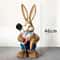 Straw Woven Easter Bunny Decor 18in Handmade Rabbit Garden Home Ornament 8