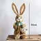 Straw Woven Easter Bunny Decor 18in Handmade Rabbit Garden Home Ornament 12