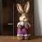 Straw Woven Easter Bunny Decor 18in Handmade Rabbit Garden Home Ornament 18