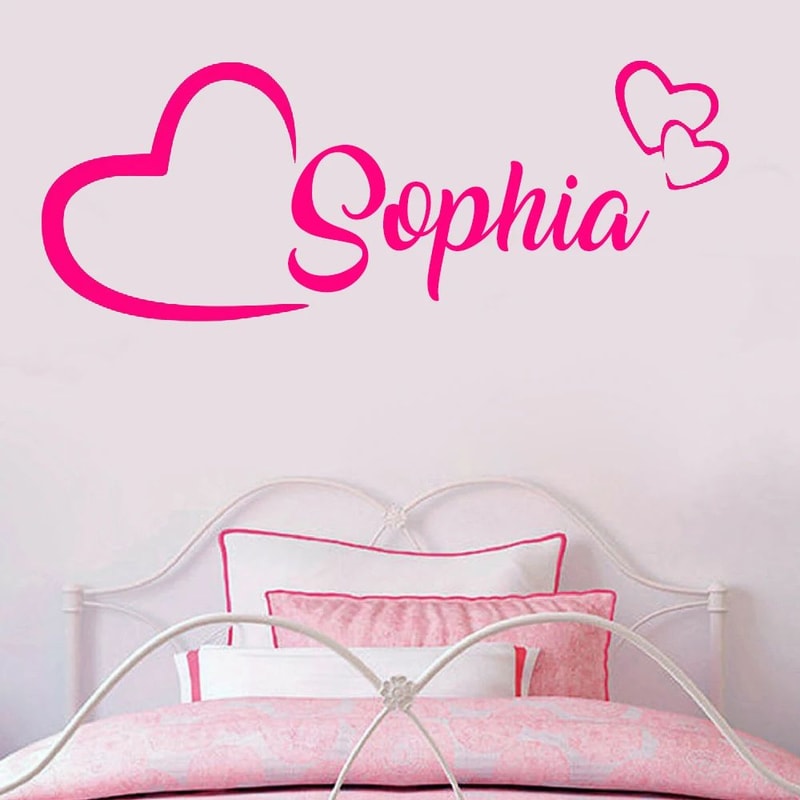 Personalized Name Wall Sticker Custom European Style Vinyl Decal For Kids Room Bedroom Decor 0