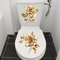 Golden Flower Toilet Lid Sticker Waterproof Vinyl Bathroom Decor Decal 11