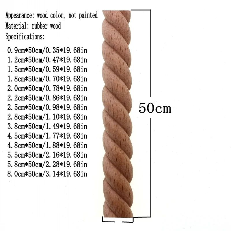 RUNBAZEF Carved Wood Twist Line Decor Decorative Indoor Door Furniture Accent 5