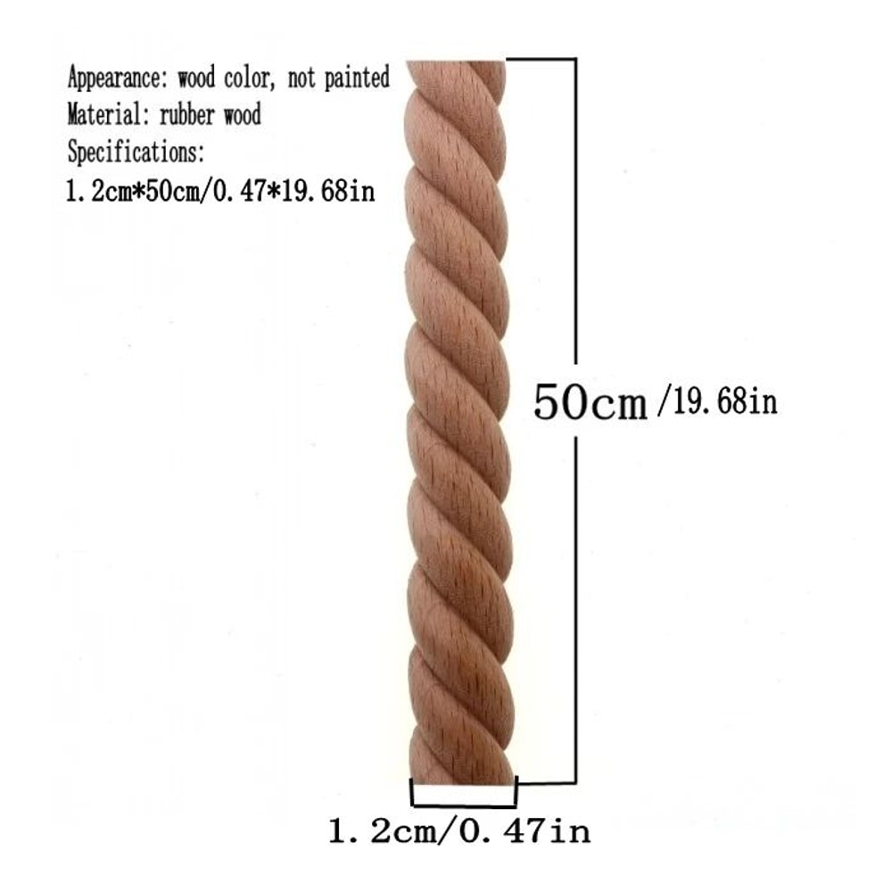 RUNBAZEF Carved Wood Twist Line Decor Decorative Indoor Door Furniture Accent 6