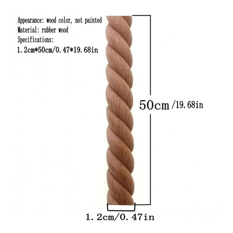 RUNBAZEF Carved Wood Twist Line Decor Decorative Indoor Door Furniture Accent 6