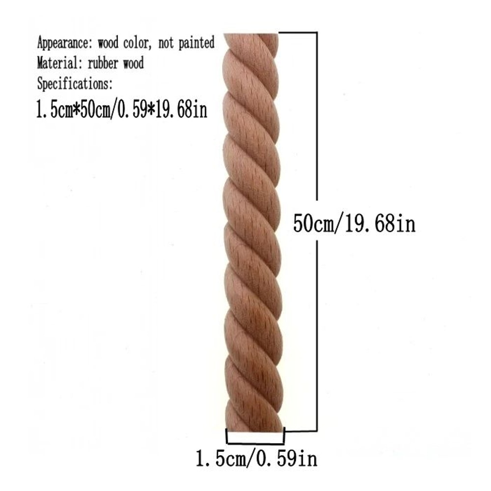 RUNBAZEF Carved Wood Twist Line Decor Decorative Indoor Door Furniture Accent 7