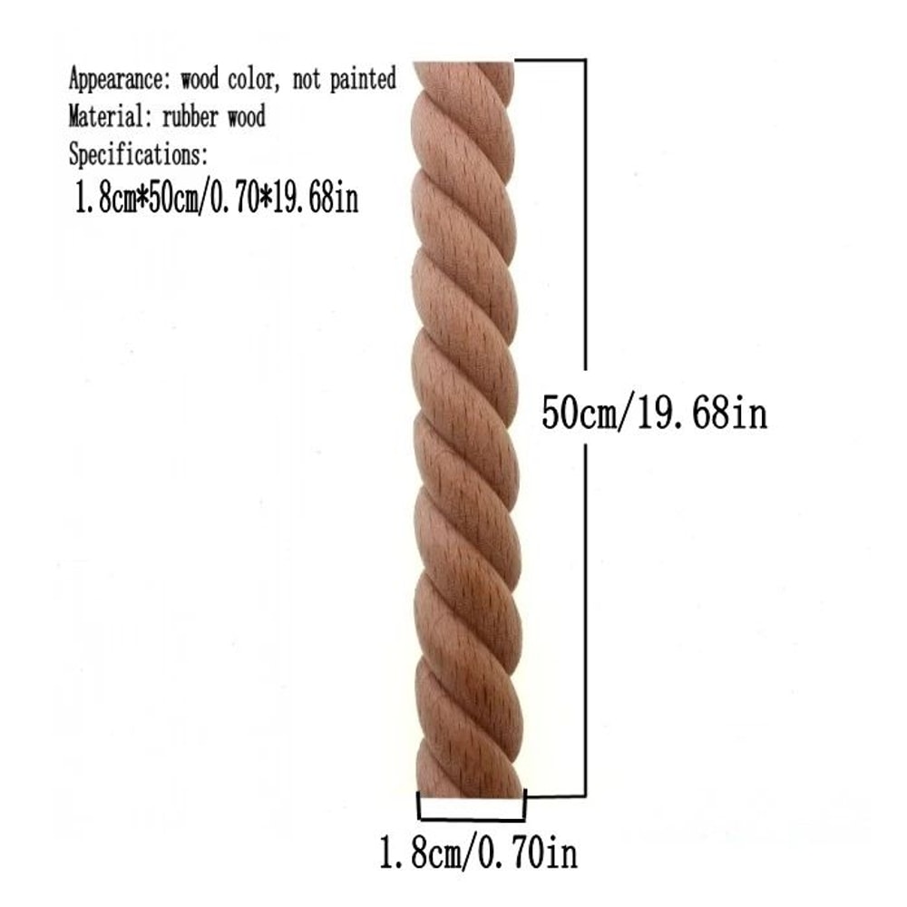 RUNBAZEF Carved Wood Twist Line Decor Decorative Indoor Door Furniture Accent 8