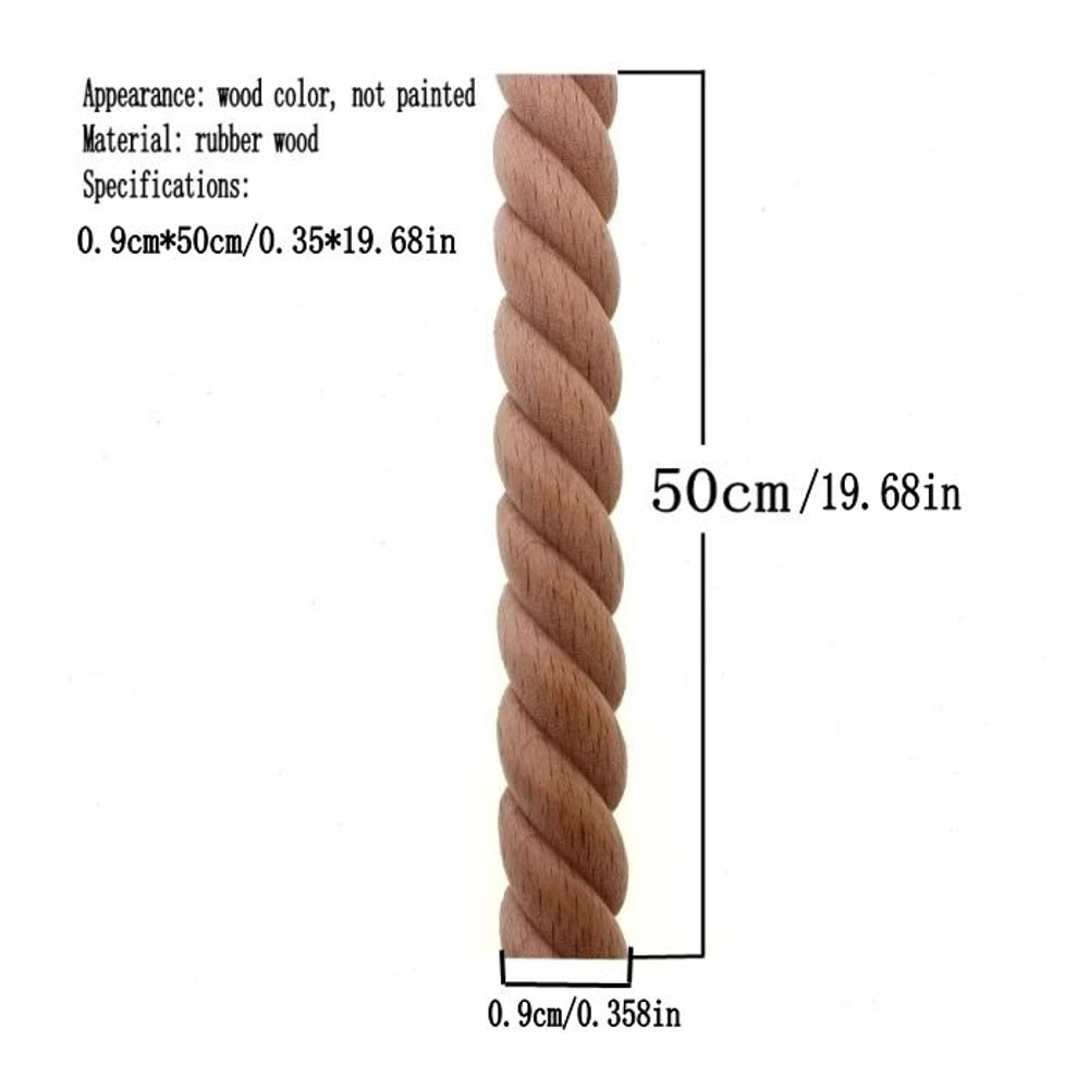 RUNBAZEF Carved Wood Twist Line Decor Decorative Indoor Door Furniture Accent 15