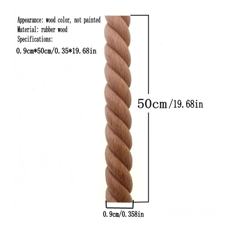 RUNBAZEF Carved Wood Twist Line Decor Decorative Indoor Door Furniture Accent 15