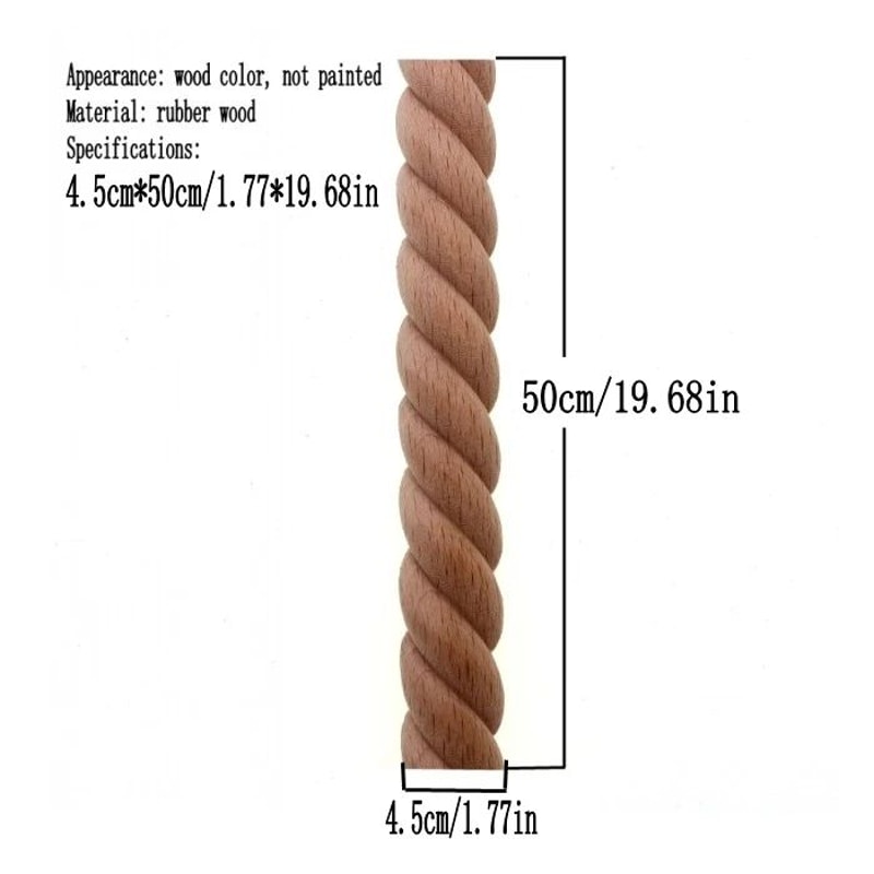 RUNBAZEF Carved Wood Twist Line Decor Decorative Indoor Door Furniture Accent 14