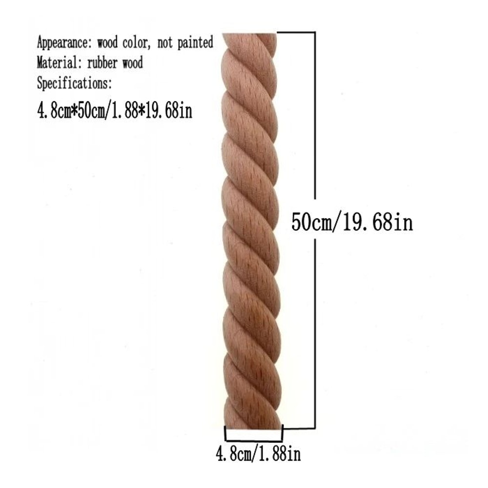 RUNBAZEF Carved Wood Twist Line Decor Decorative Indoor Door Furniture Accent 16