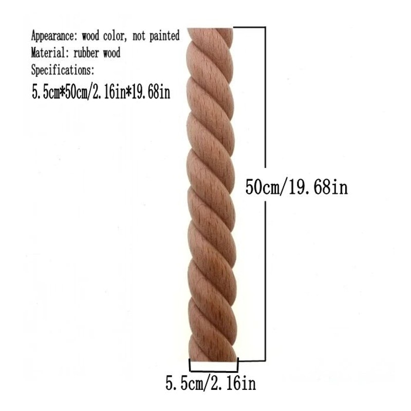 RUNBAZEF Carved Wood Twist Line Decor Decorative Indoor Door Furniture Accent 17