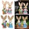 Straw Easter Bunny Figurine Set 14in Spring Rabbit Decor For Home Garden 2